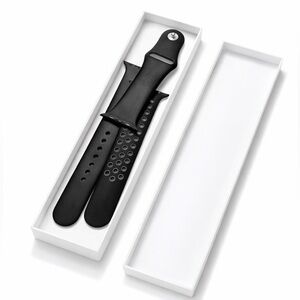 Apple Black Silicone Sport Watch Bands S/M & M/L Set (2 Bands)